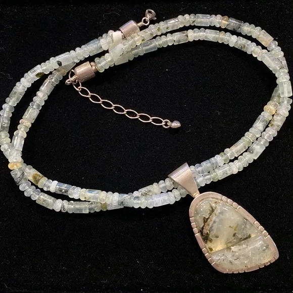 Sterling Green Quartz Necklace